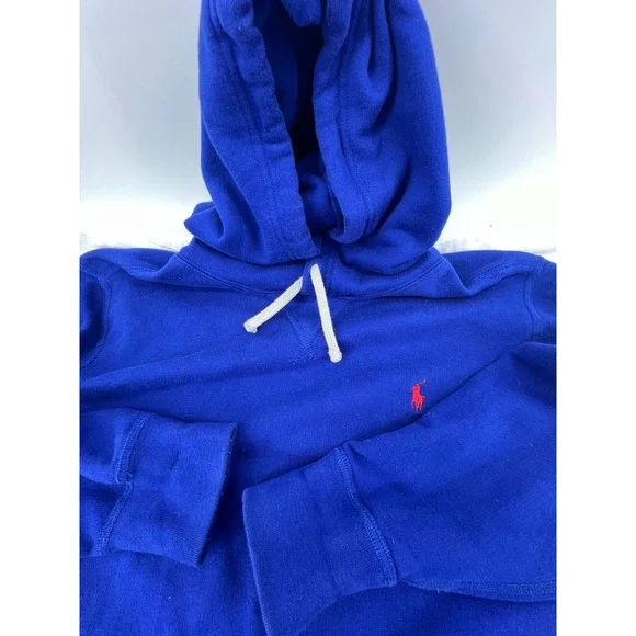 Polo Ralph Lauren Royal Blue Hoodie Sweatshirt with Red Pony Logo Size S - Picture 10 of 11